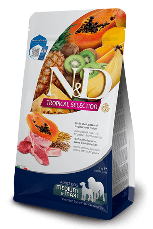 FARMINA N&D LAMB & TROPICAL FRUITS MEDIUM/MAXI ADULT