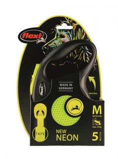 FLEXI CLASSIC NEW NEON TAPE M 5M SORT/NEON GUL MAX 20KG