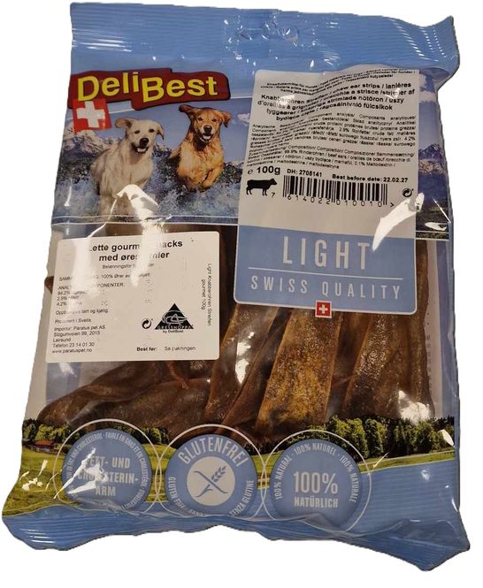 Hovedbilde DELIBEST LIGHT STRIMLET OKSEØRER 100g