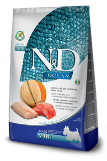 FARMINA N&D SALMON, COD & CANTALOUPE MELON ADULT MINI 2,5KG